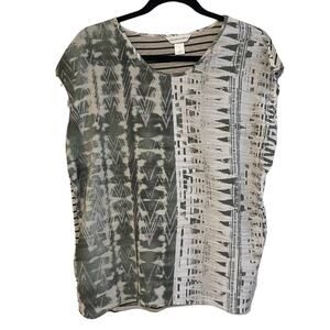 Christopher & Banks Olive Tan Sleeveless Top Medium‎